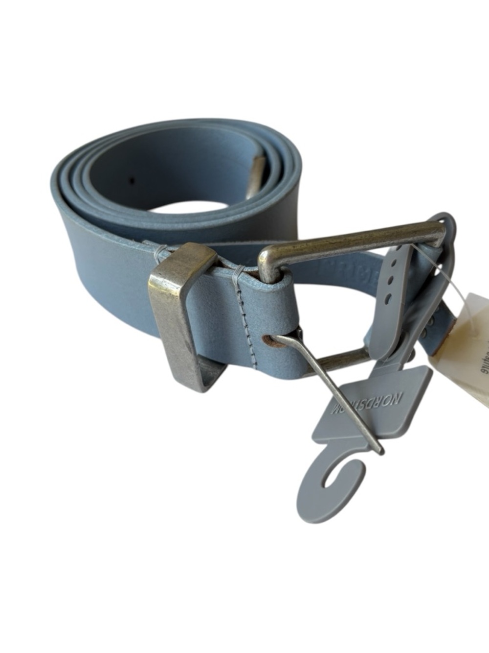 NWT FREE PEOPLE Women's Getty Leather Belt in Autumn Sky M/L - Picture 3 of 5